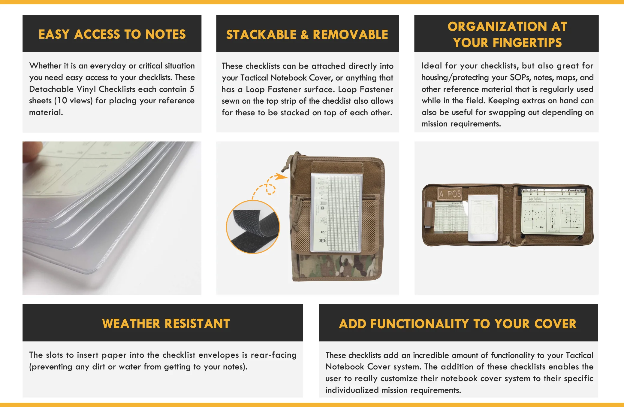 Detachable Vinyl Checklists (for 3x5" Paper), 5 pages/10 views, stackable - Image 4